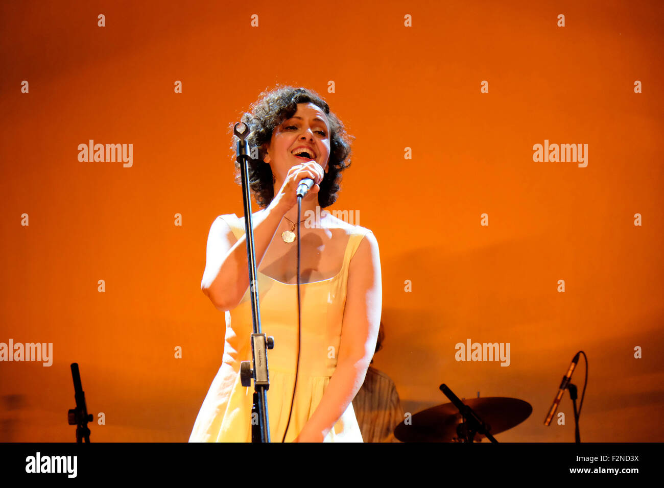 London, UK, 21st September 2015. As part of the 13th African music festival, Iness Mezel performs live at the Tabernacle in London. Credit: Yanice Idir / Alamy Live News Stock Photo