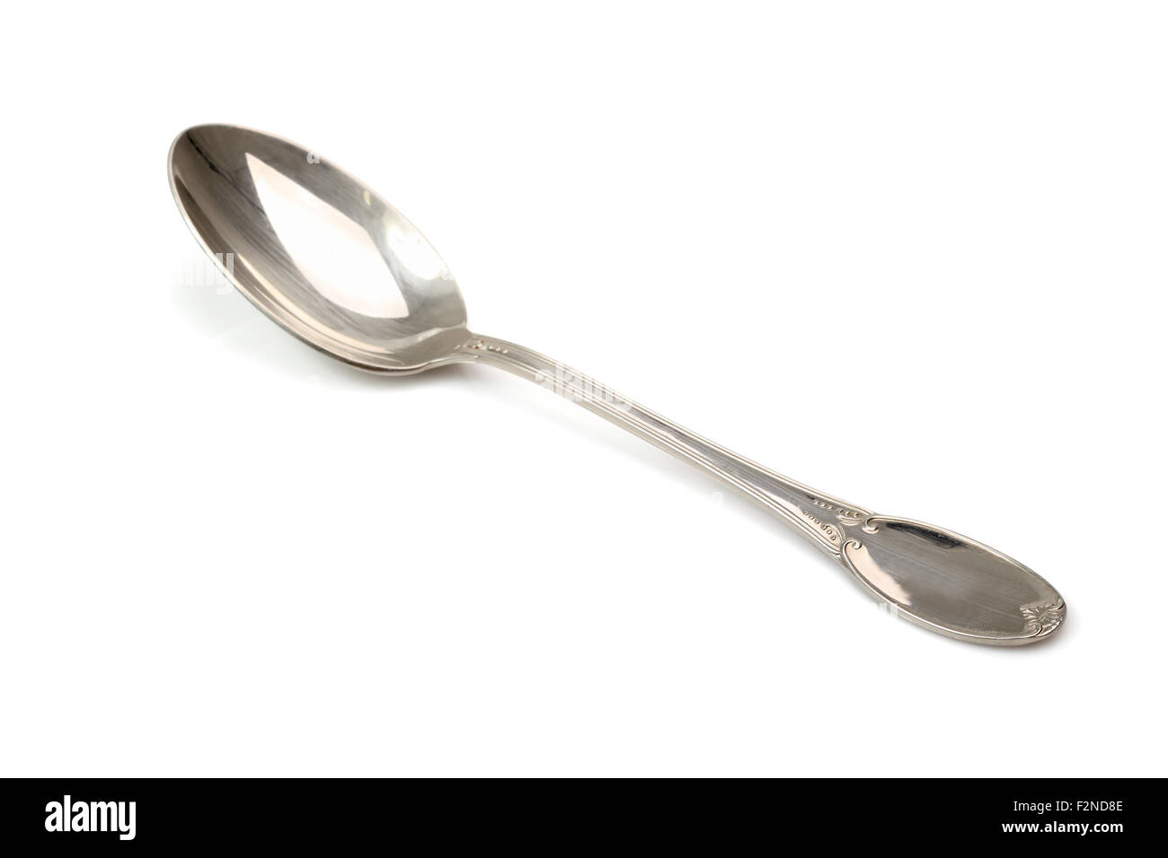 Silver spoon. Isolated with clipping path. Stock Photo