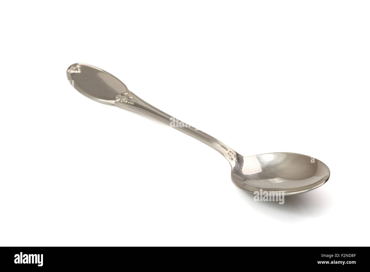Silver spoon. Isolated with clipping path. Stock Photo