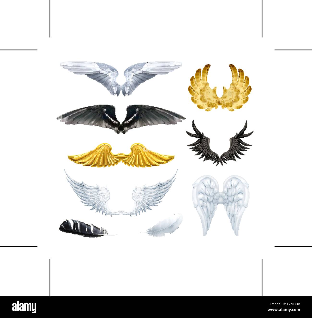 Wings, set vector illustrations Stock Vector Image & Art - Alamy