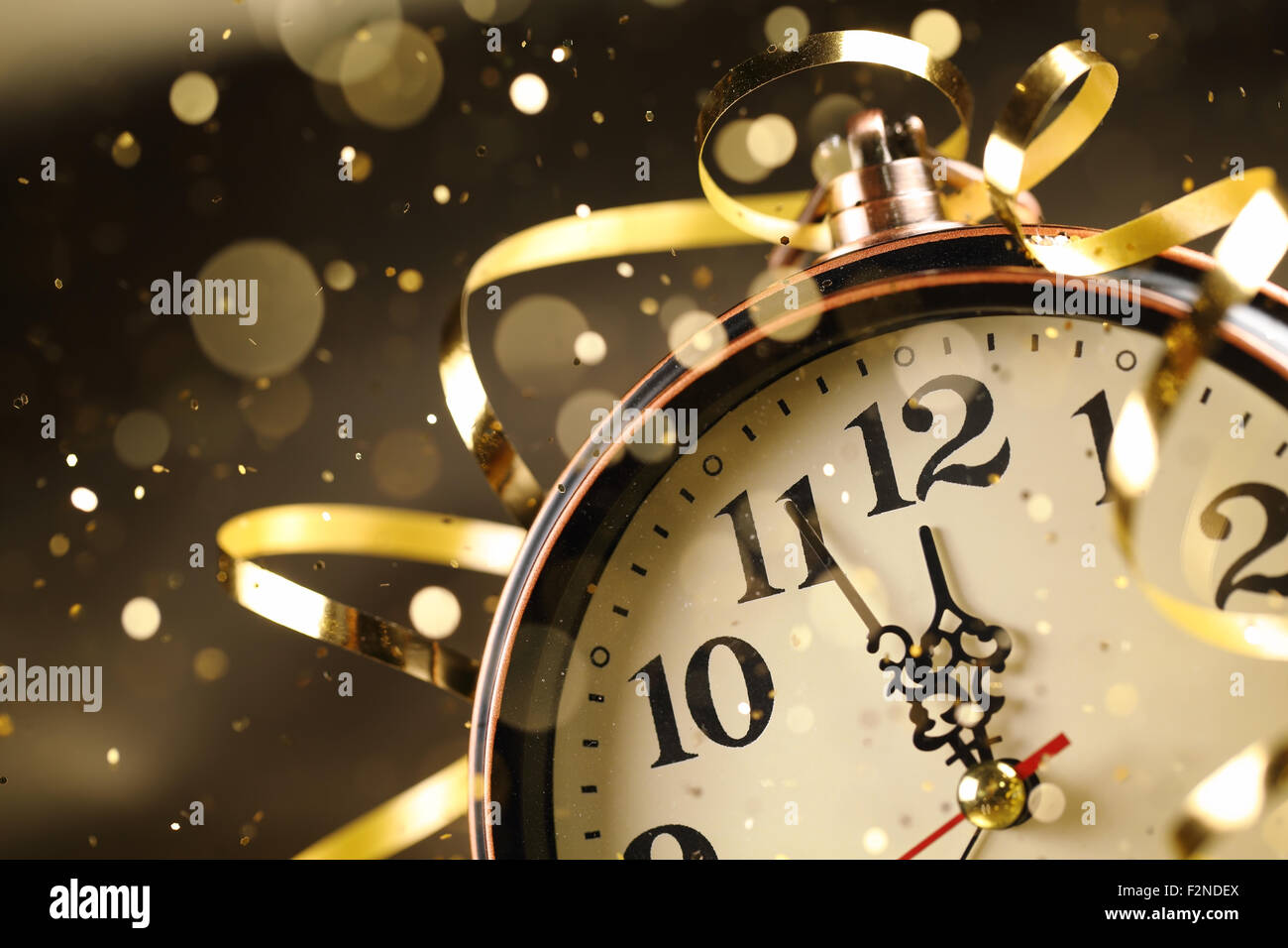 Nearly Twelve O'clock Midnight,New Year Concept. Stock Photo