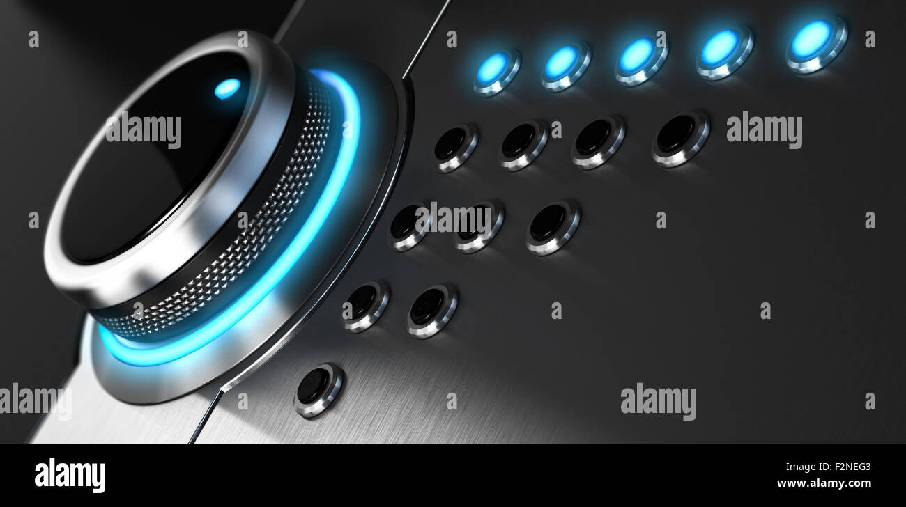 Rating button positioned on the highest position. Conceptual image for ...