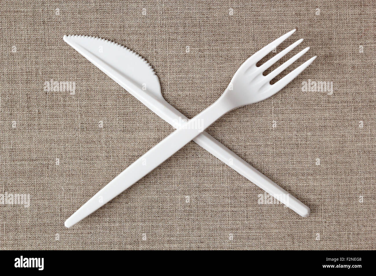 Disposable Plastic Fork and Knife Stock Photo Alamy