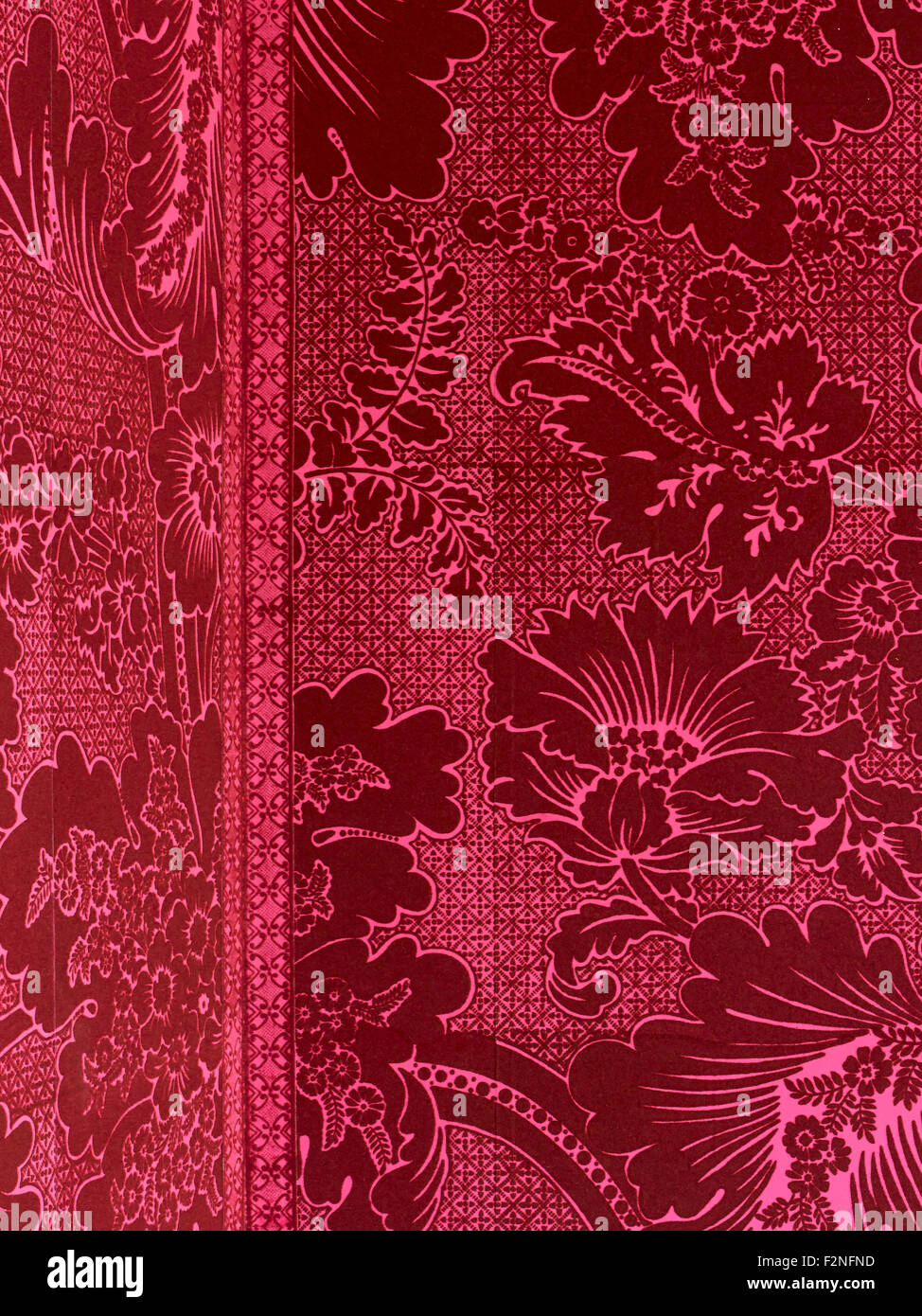 Walpole’s bedchamber, detail of wall finish. Strawberry Hill House