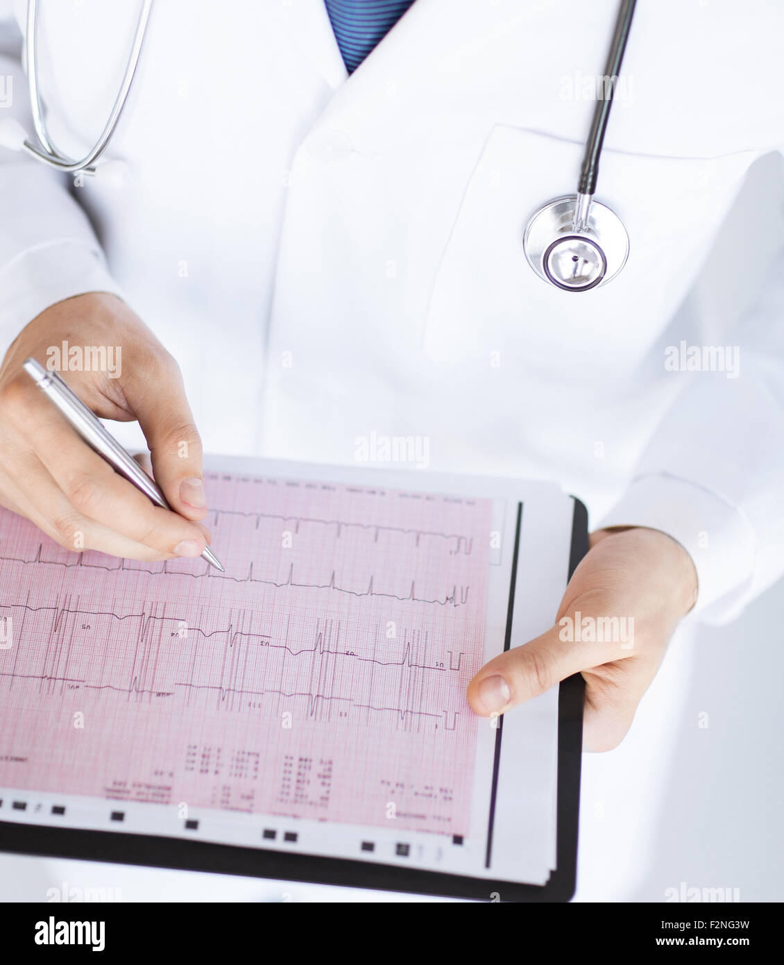 male doctor hands with cardiogram Stock Photo - Alamy