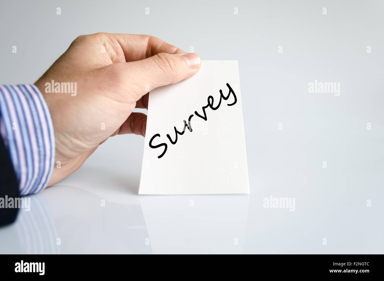 Survey text concept isolated over white background Stock Photo - Alamy