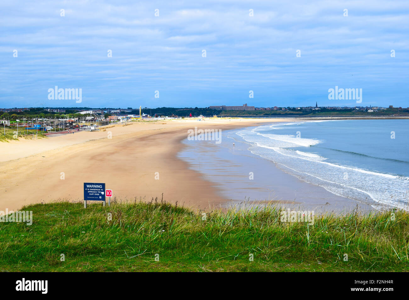 An almost deserted South Shields beach, on an autumn morning. Stock Photo