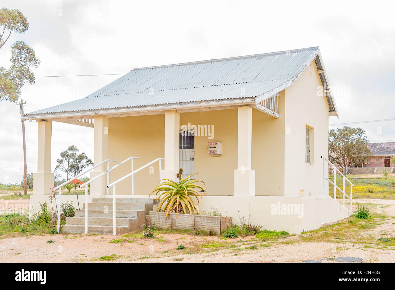 NUWERUS, SOUTH AFRICA - AUGUST 13, 2015: Offices of the Dutch Reformed Church in Nuwerus (new rest), a small town in the Western Stock Photo