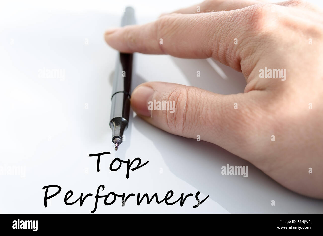 Top performers text concept isolated over white background Stock Photo