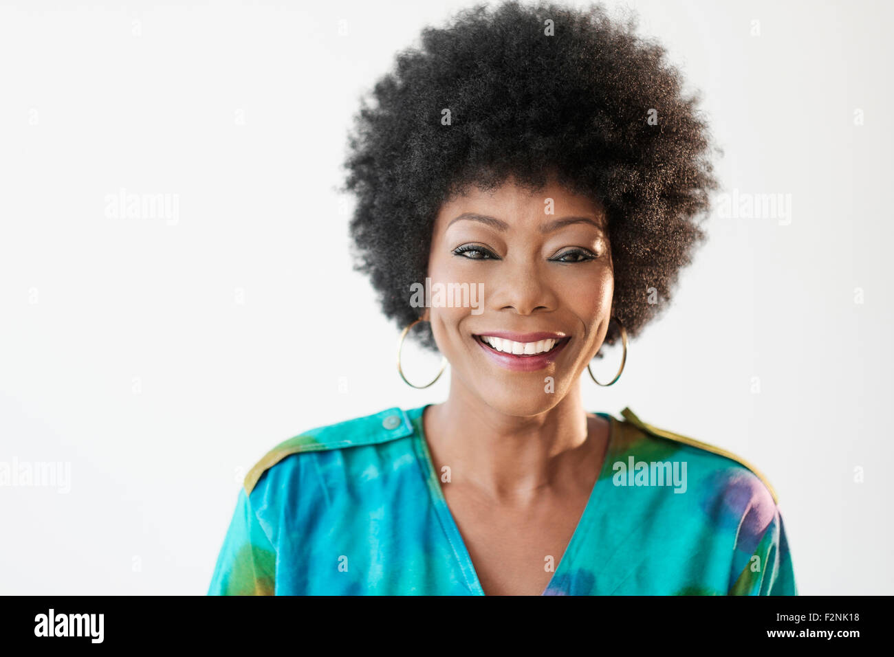 Close up of smiling African American woman Stock Photo