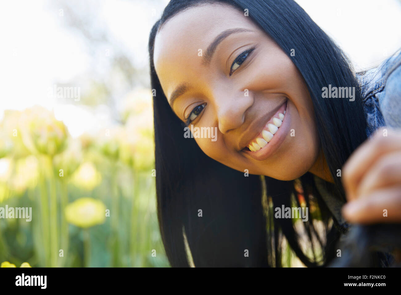 Close up of Black woman smiling Stock Photo - Alamy