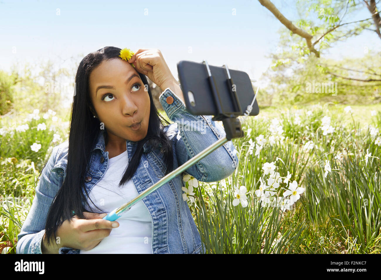 Afro american woman taking hi-res stock photography and images - Alamy