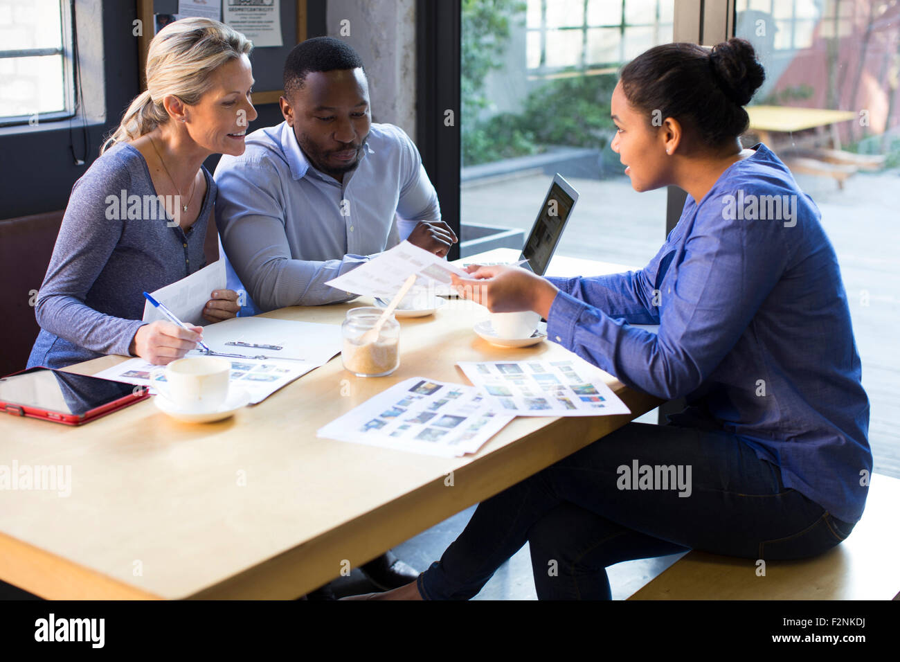 Business people talking in office meeting Stock Photo