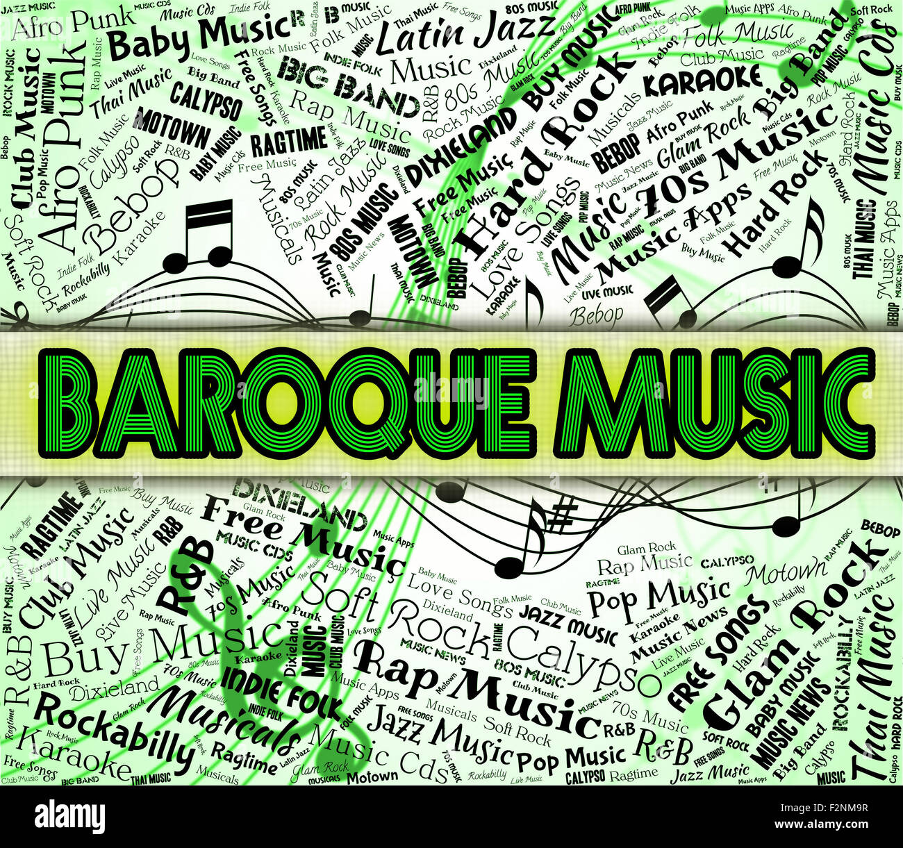 Baroque Music Showing Sound Track And Singing Stock Photo Alamy