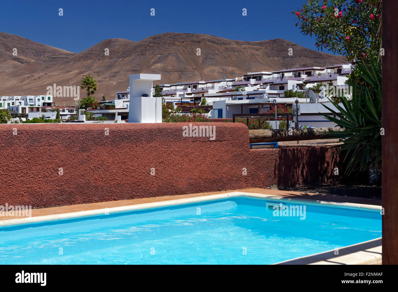 Villa pool with Hacha Grande in the distance, Las Colorados, Playa