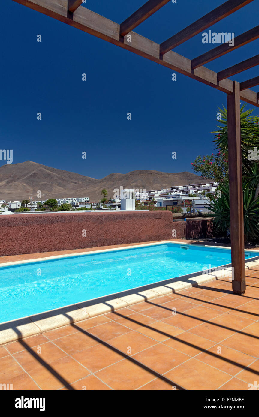 Villa pool with Hacha Grande in the distance, Las Colorados, Playa