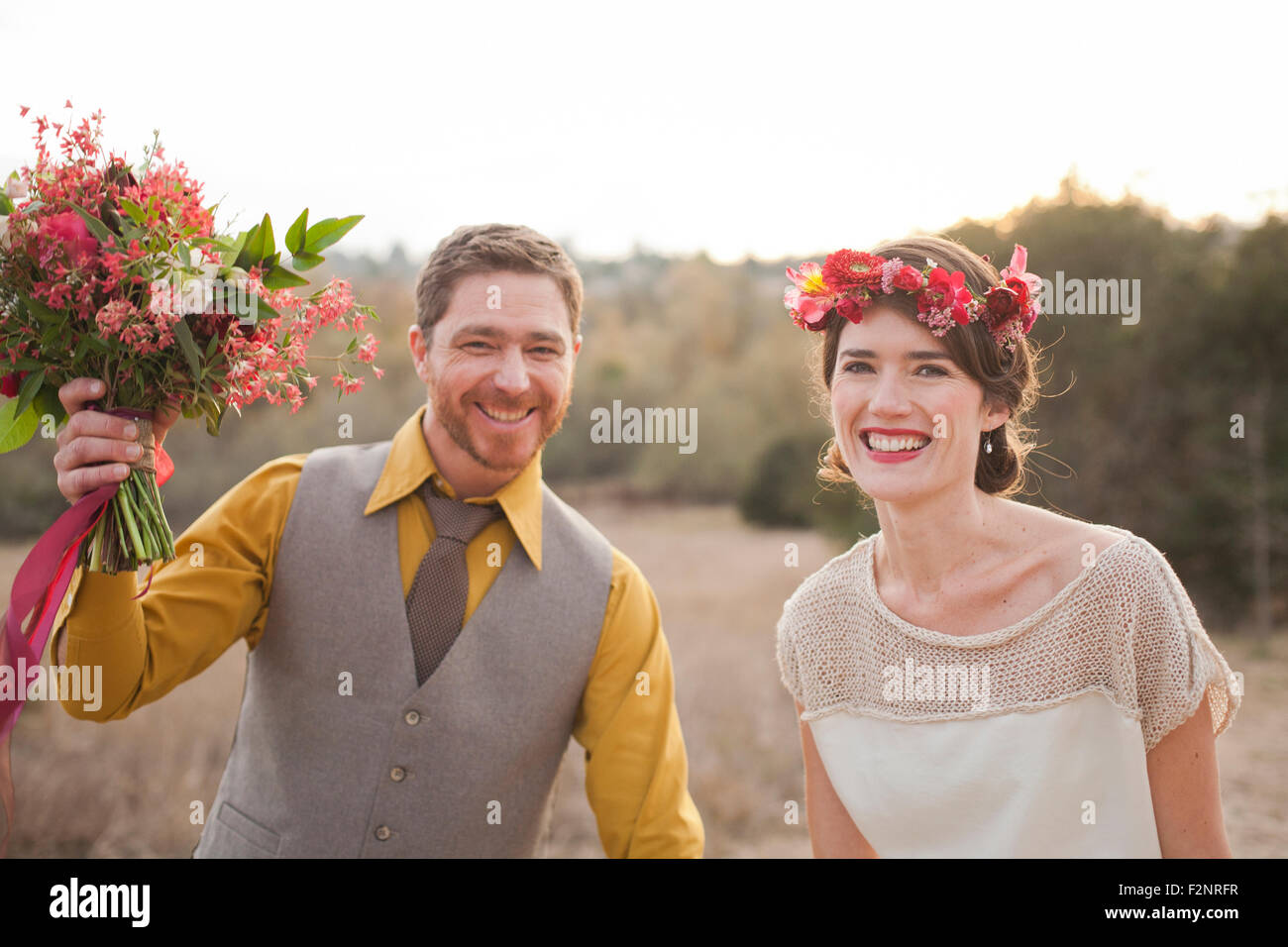 Smiling bride groom standing hi-res stock photography and images - Alamy