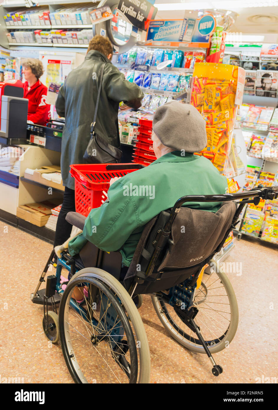Disabled at the grocery store Stock Photo Alamy