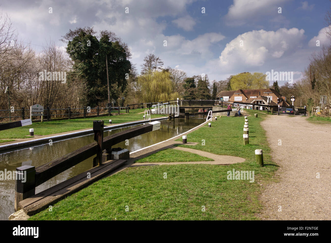 Pyrford Lock, River Wey, Wisley, Surrey, UK Stock Photo Alamy