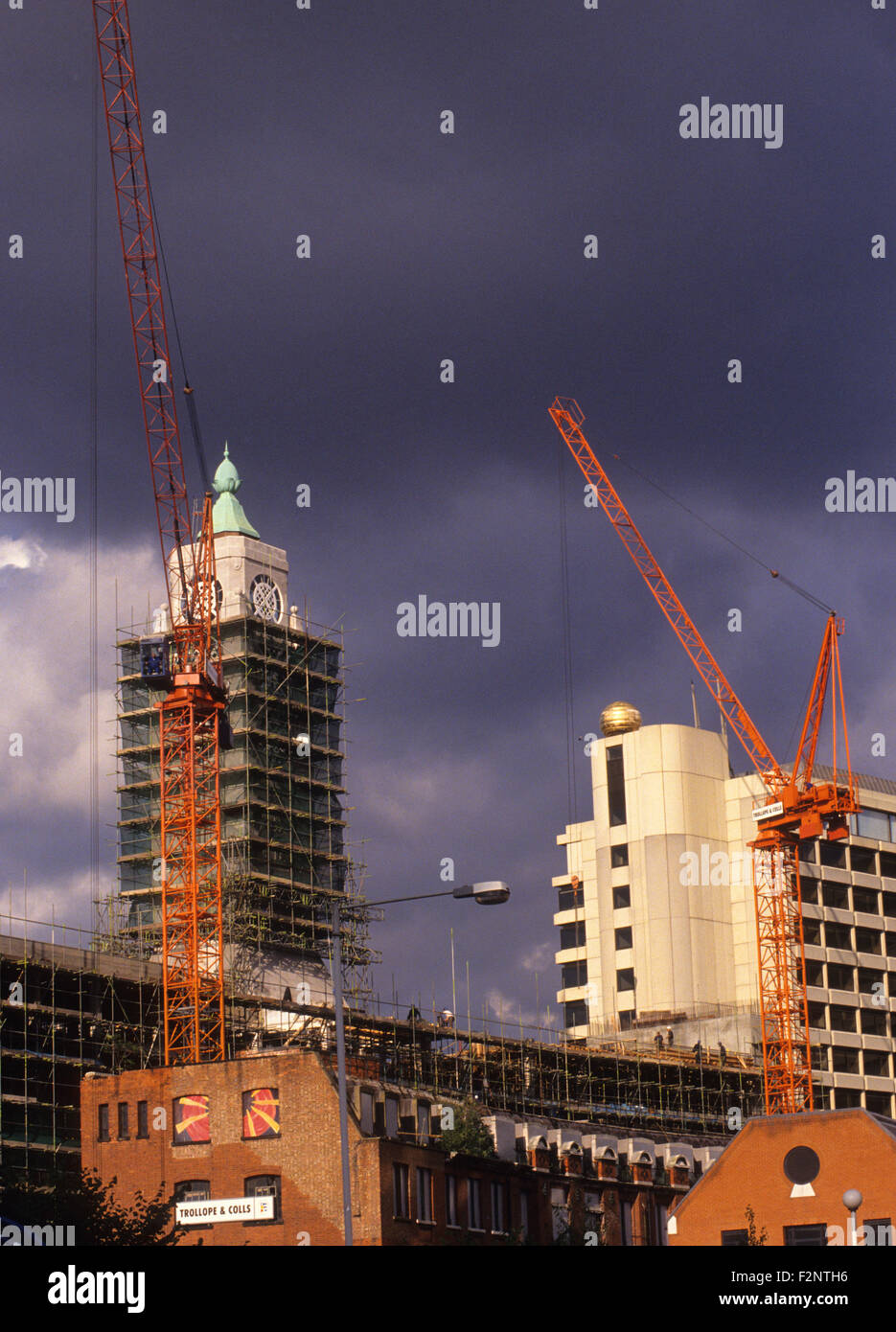 Cranes working on the London skyline. Stock Photo