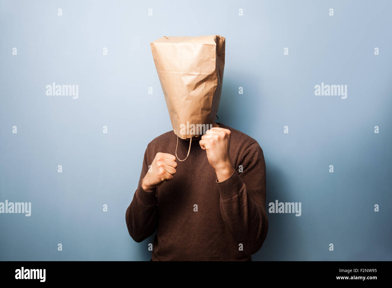 Head in a paper bag Stock Photo - Alamy