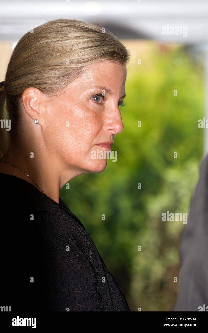 HRH the Countess of Wessex during her visit to Treloar School and College (a special school for children... Stock Photo