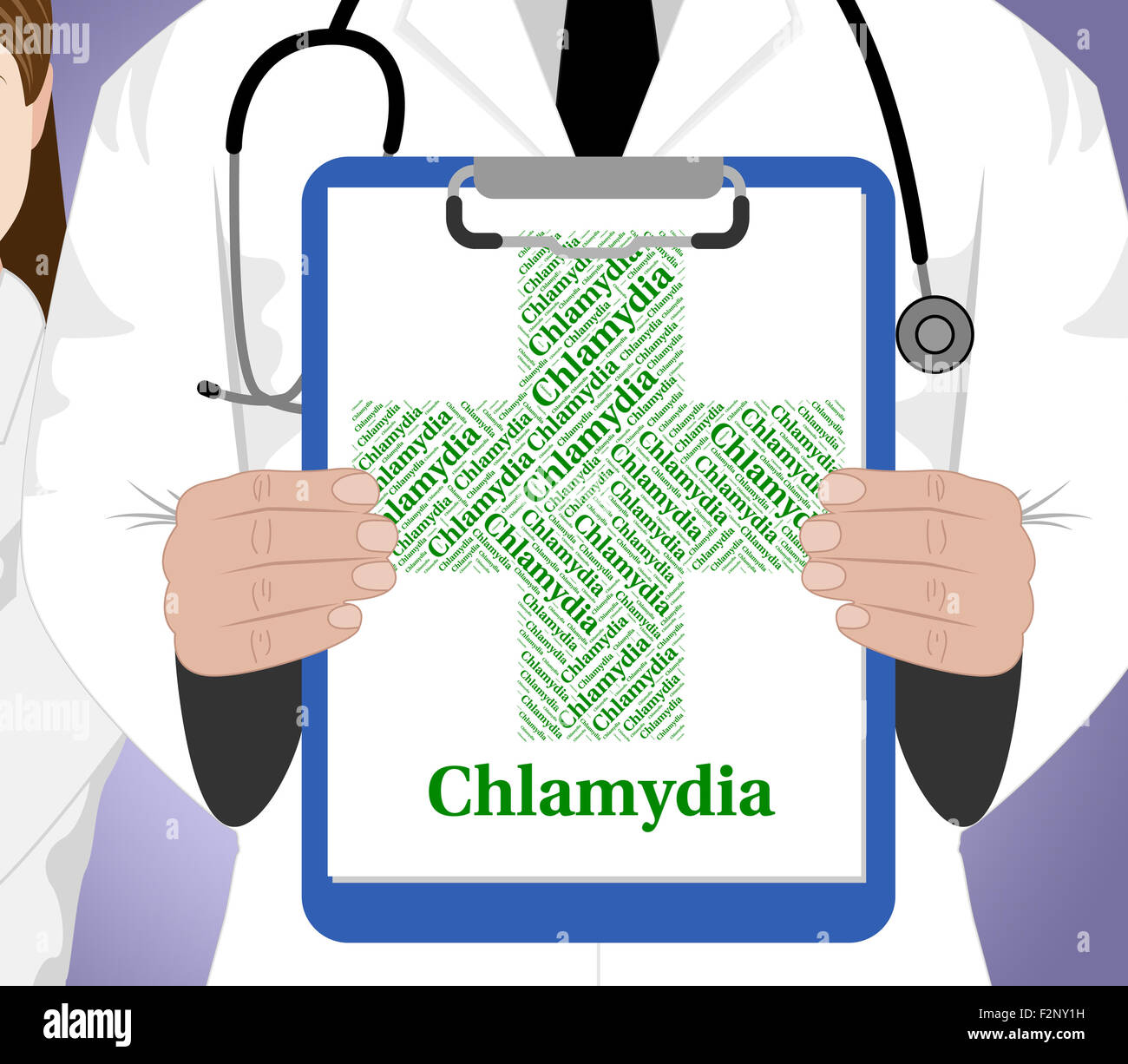 Chlamydia Word Showing Sexually Transmitted Disease And Venus's Curse Stock Photo