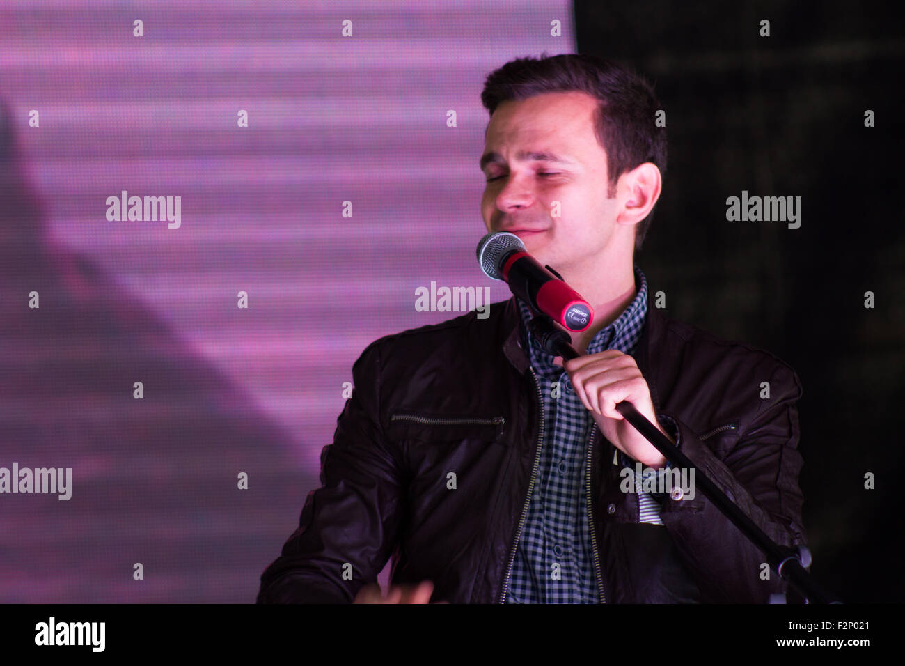 Moscow, Russia. September 20, 2015. Politician Ilya Yashin speaks at a ...