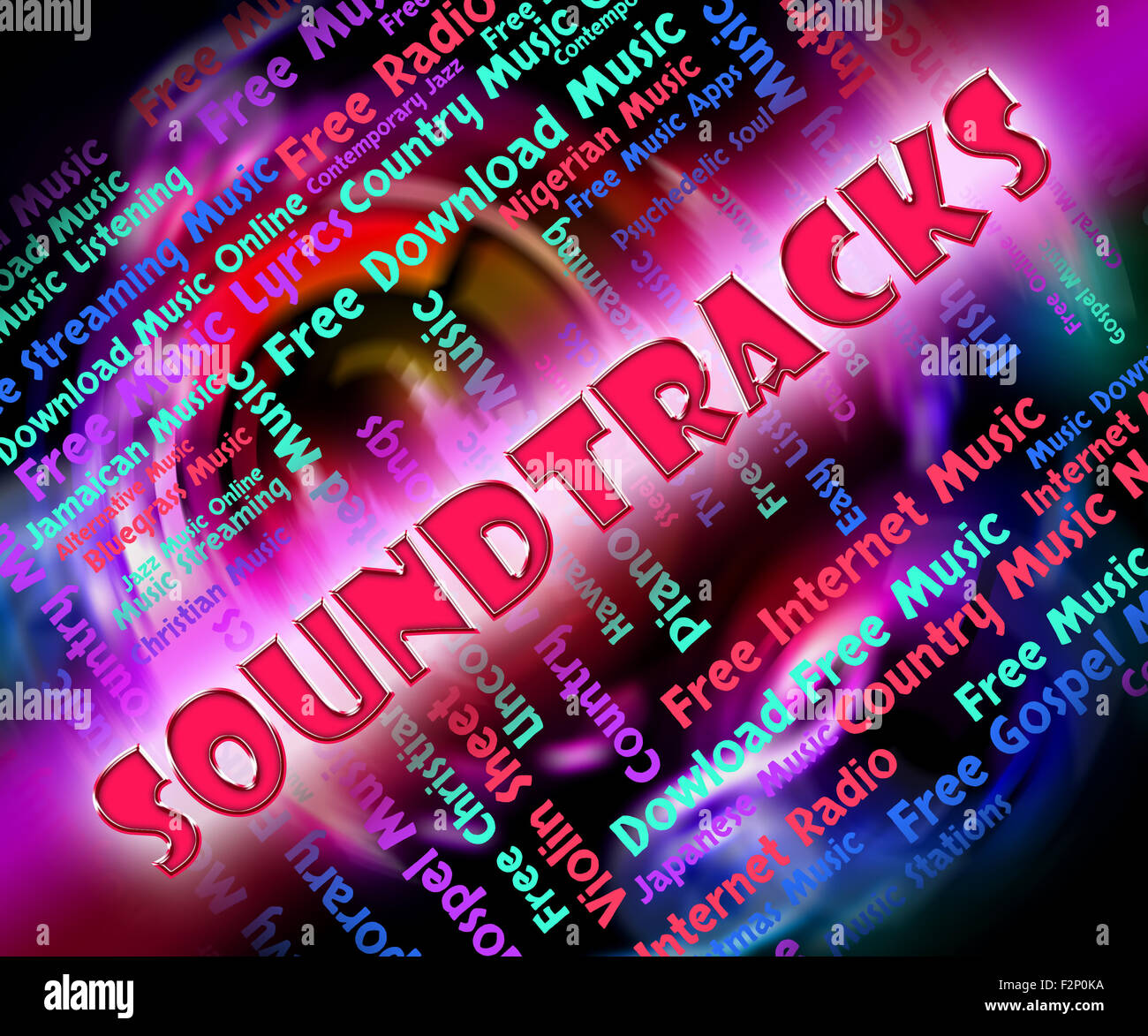 Music Soundtracks Showing Video Game And Audio Stock Photo