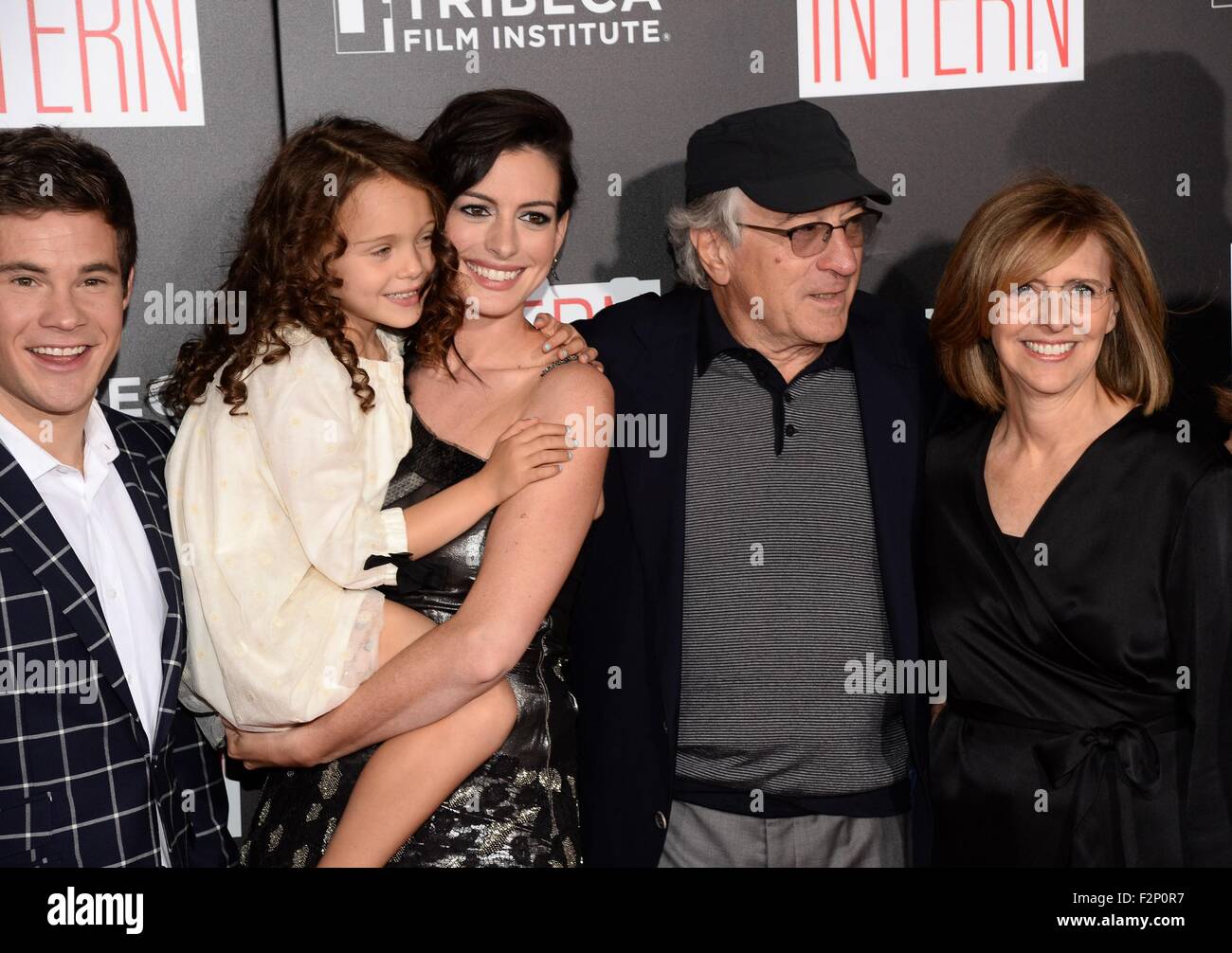 New York, NY, USA. 21st Sep, 2015. Adam Devine, JoJo Kushner, Anne