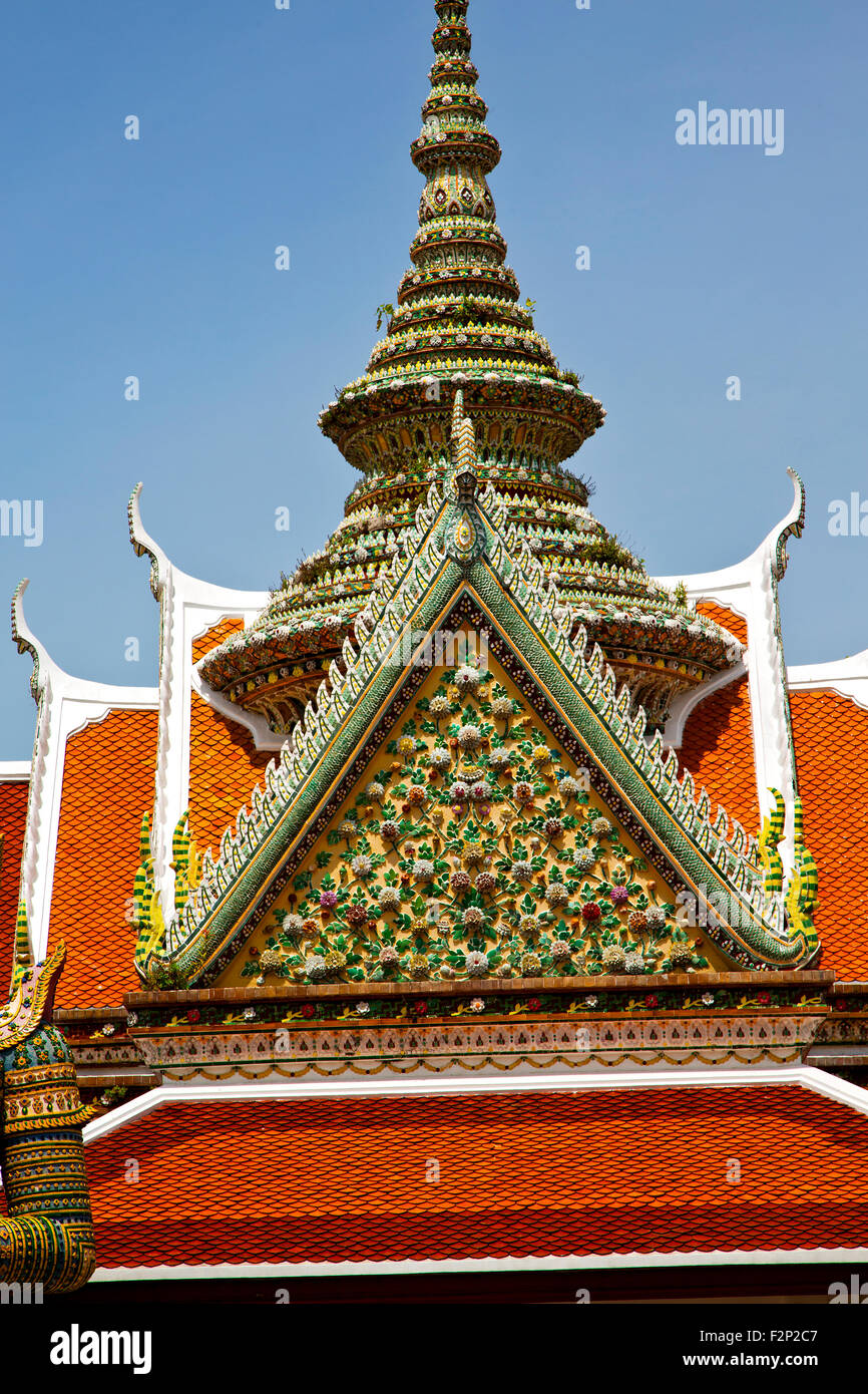 asia bangkok in temple thailand abstract cross colors roof wat sky and ...