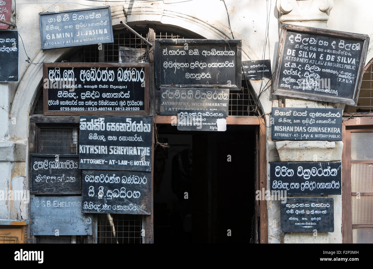 Sign Boards of Lawyer Offices in Kandy, Sri Lanka Stock Photo Alamy