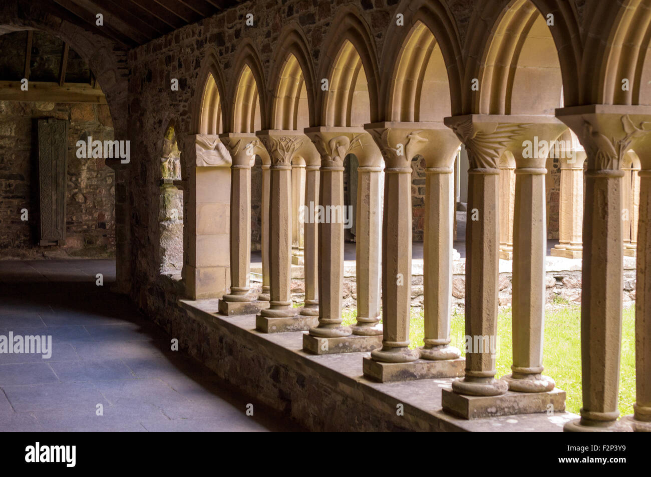 Iona Abbey cloisters, Isle of Iona, Scotland. A Historic Scotland
