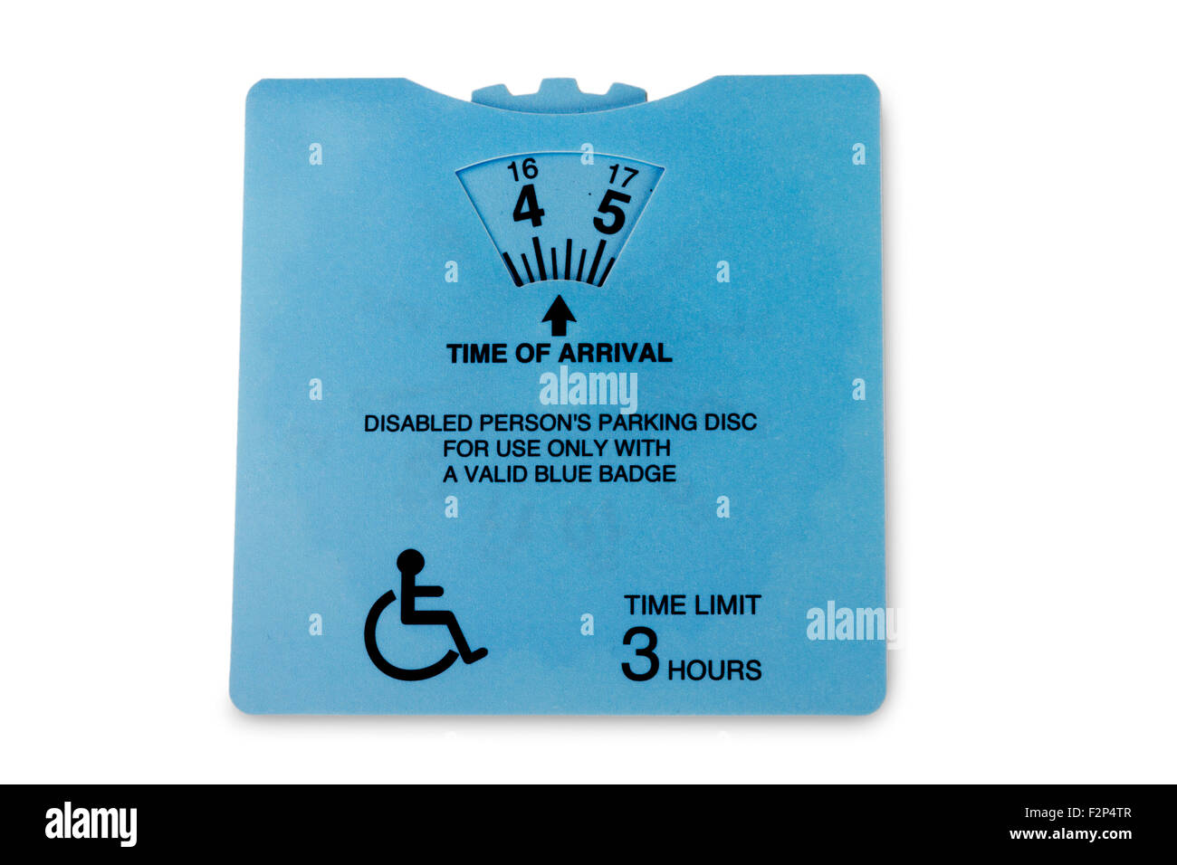 UK disabled person's parking disc Stock Photo