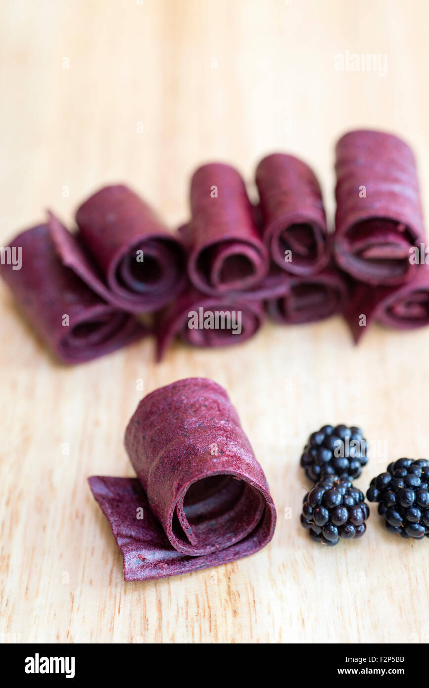 Blackberry fruit leathers a snack made from natural fruit with no added sugar Stock Photo Alamy