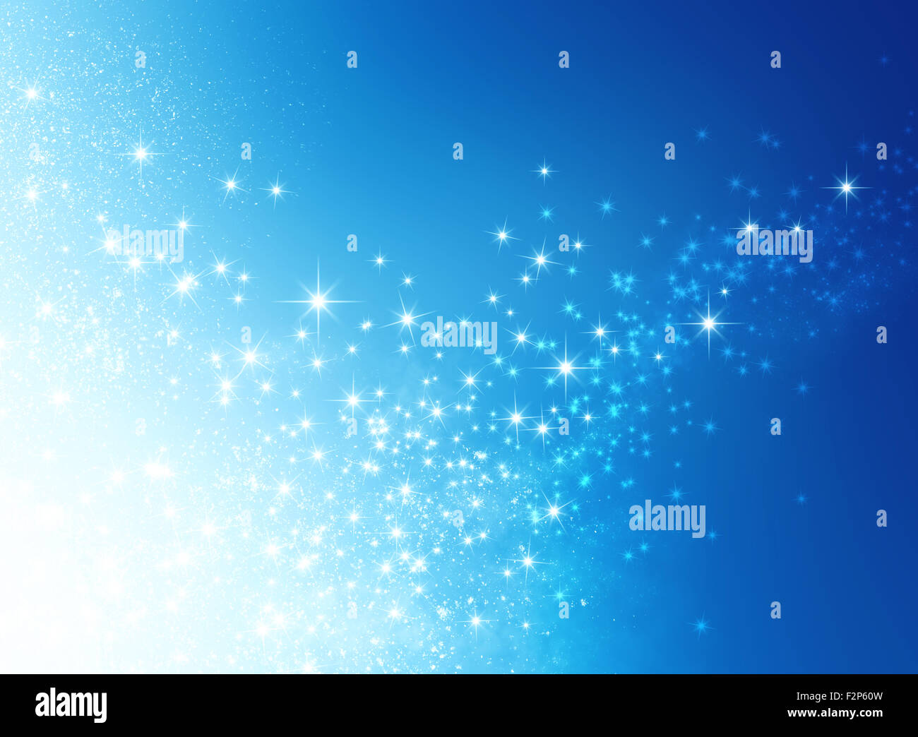 Shiny blue background with starlight explosion Stock Photo