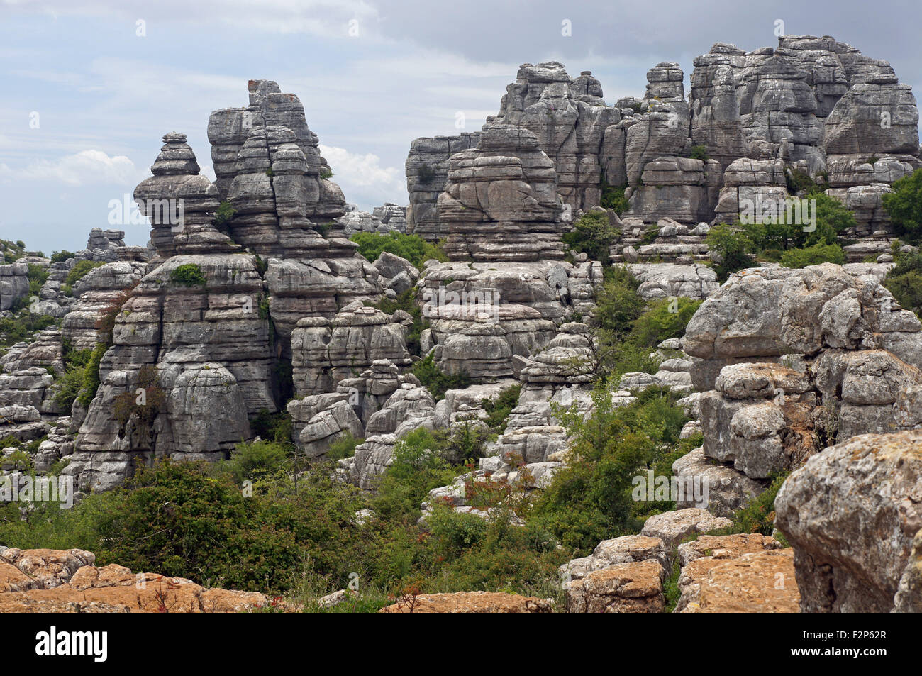 Strange rock formations in the Torcal de Antequera Stock Photo