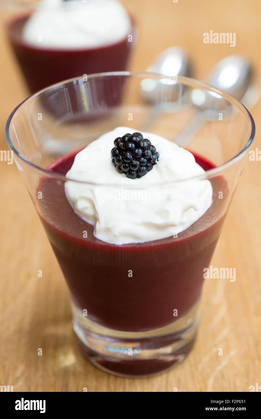 Blackberry jellies made with agar agar. Stock Photo