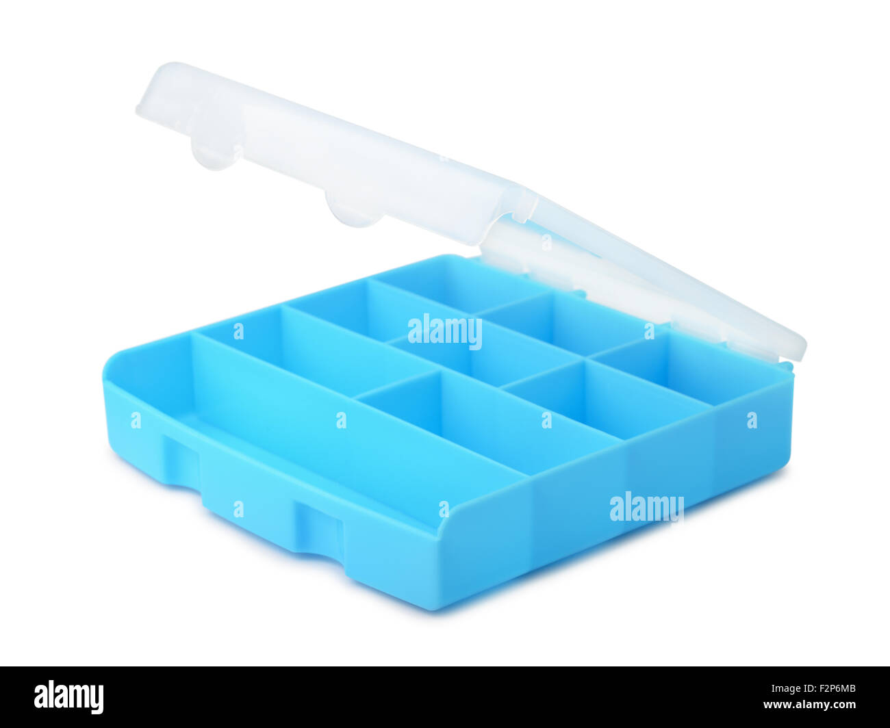 Plastic compartment box isolated on white Stock Photo