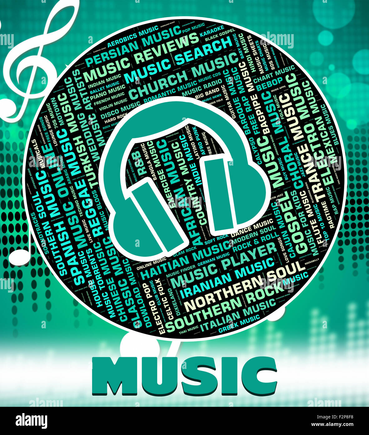 Music Word Showing Sound Tracks And Tunes Stock Photo