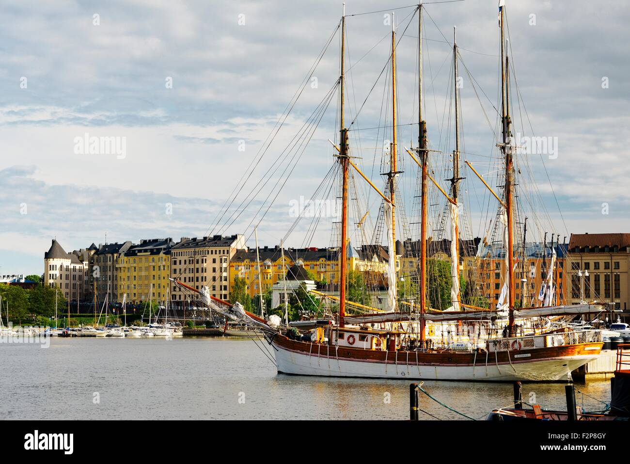 Helsinki, Finland. Sailing ships in Pohjoissatama Harbour, Helsinki. Stock Photo