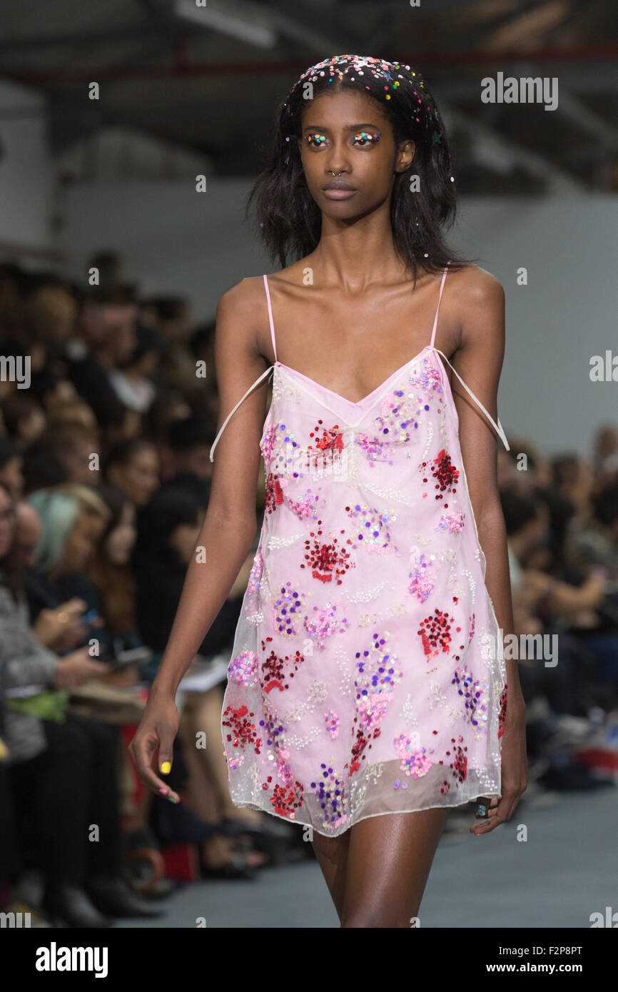 London, UK. 22/09/2015. London Fashion Week SS16 ready-to-wear runway show of designer Ashish at the BFC Show Space in Brewer Street.  Credit:  Vibrant Pictures/Alamy Live News Stock Photo