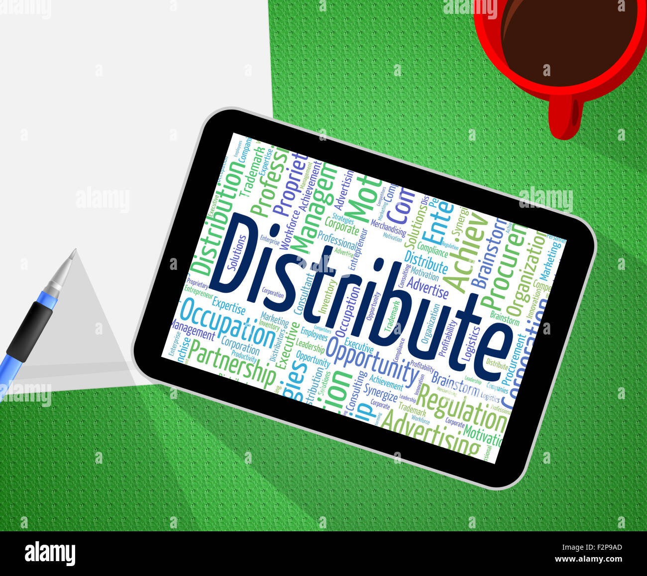 Distribute Word Representing Supply Chain And Distributor Stock Photo