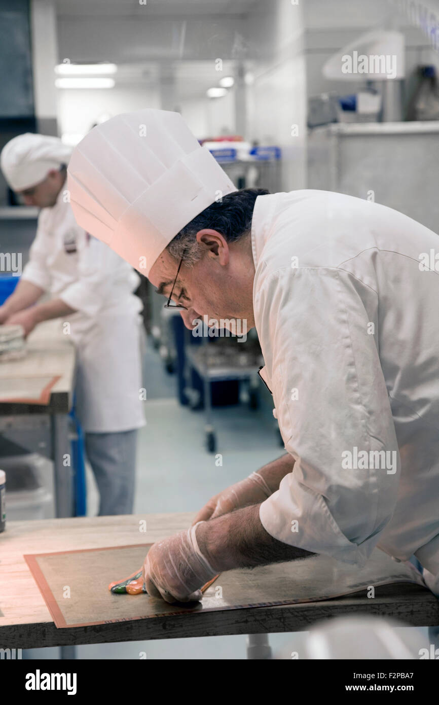 In this working bakery, students at the New England Culinary Institute prepare dishes for the public, Vermont, USA Stock Photo
