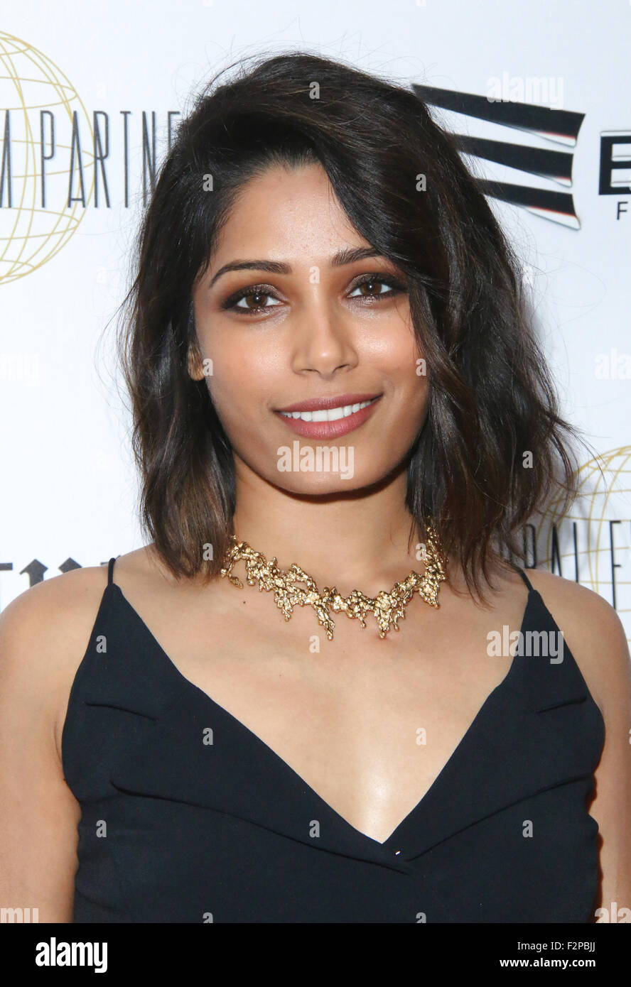 'The Effects of Blunt Force Trauma' screening - Arrivals  Featuring: Freida Pinto Where: Los Angeles, California, United States When: 21 Jul 2015 Stock Photo