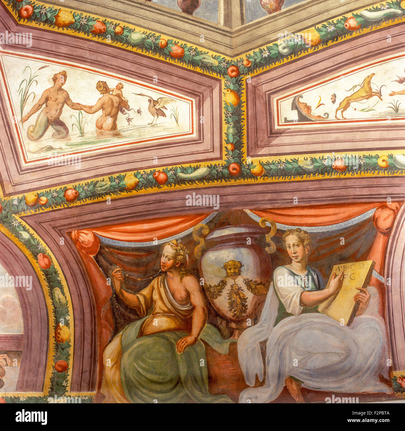 Emilia Romagna San Secondo Castle of the Rossi Hall Of Mercury Mercury - liberal arts Stock Photo
