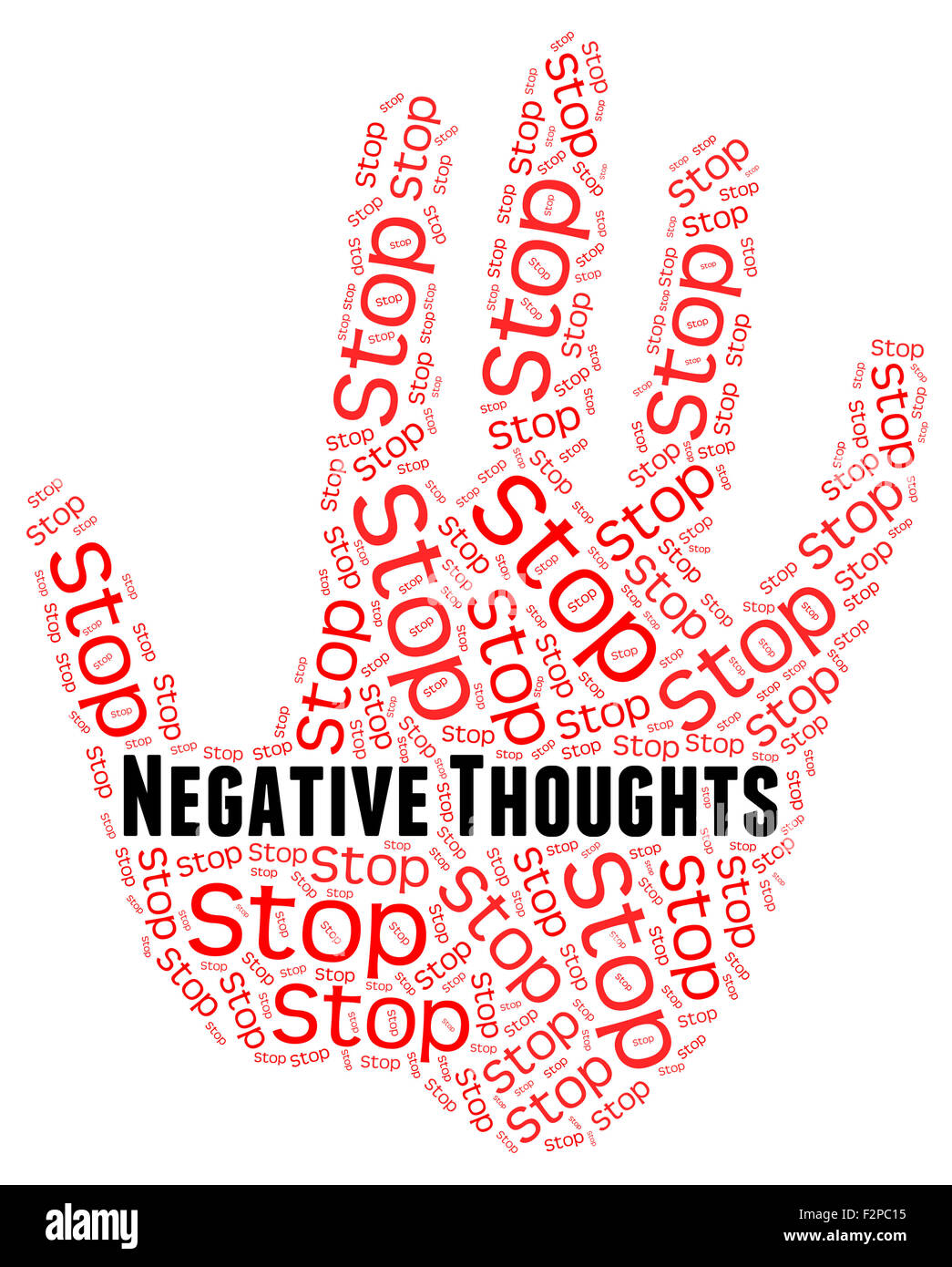 Stop Negative Thoughts Indicating Opinions Prohibited And Impression Stock Photo
