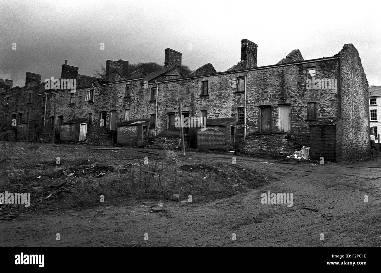 2 up 2 down miners' cottages being demolished in the south Wales coal