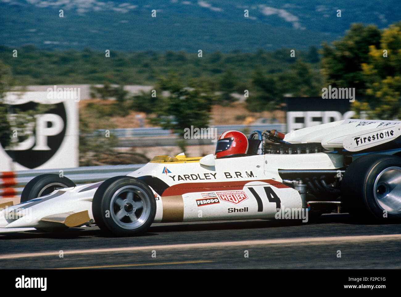 Pedro Rodriguez in his BRM 1971 Stock Photo