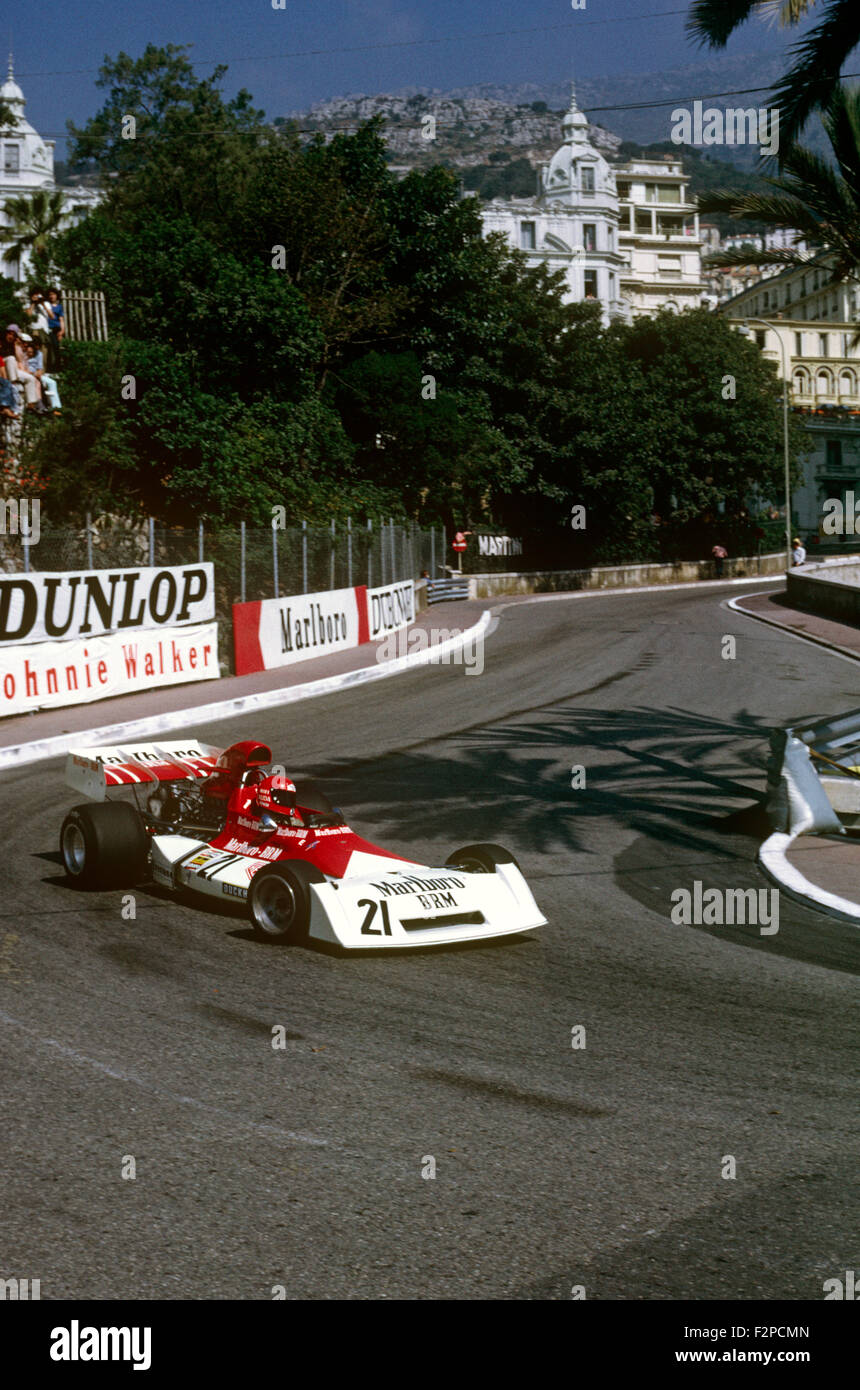 Niki Lauda in his BRM at the Monaco GP 1973 Stock Photo